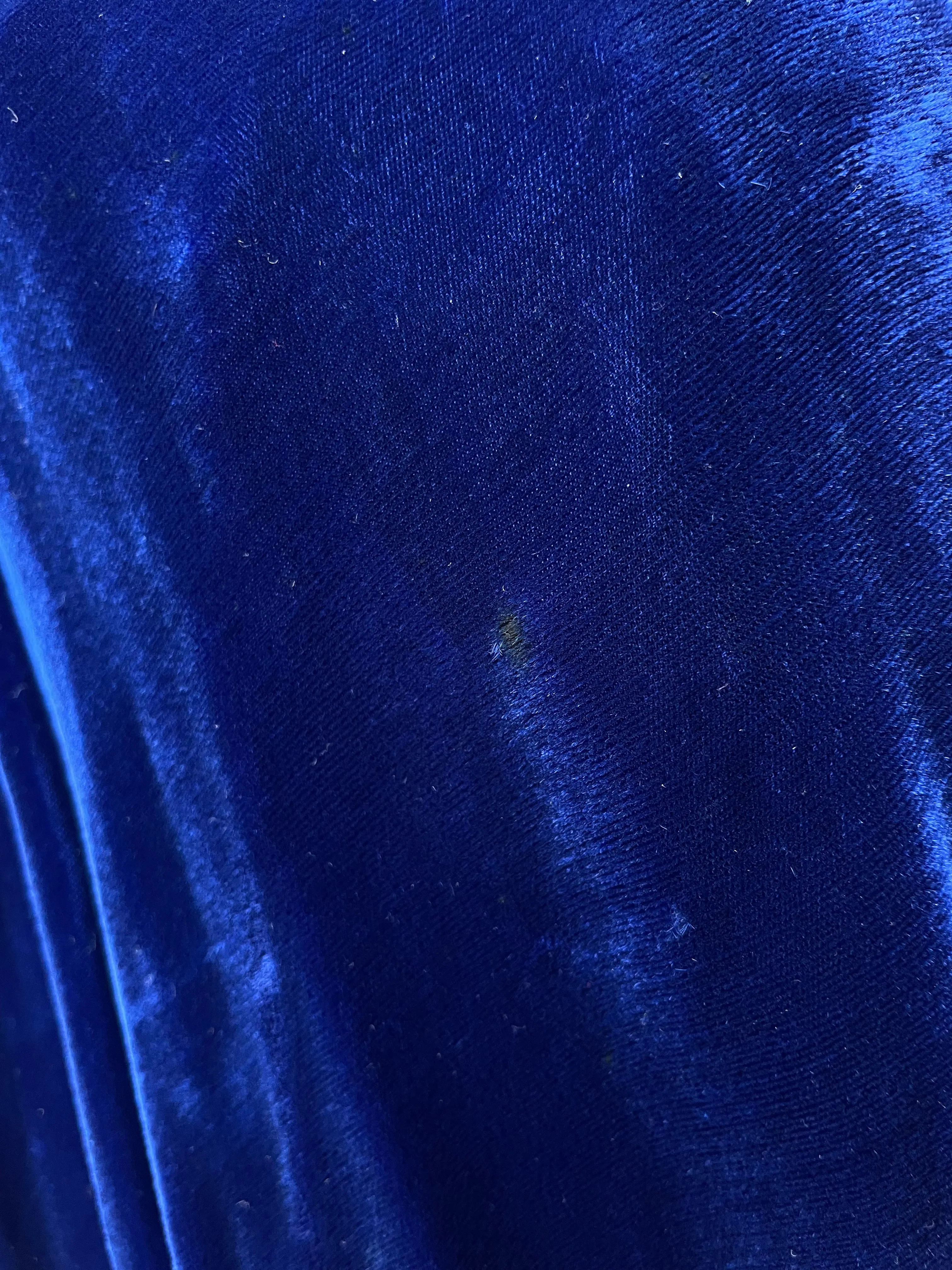 1940s Royal Blue Crushed Velvet Hostess Gown