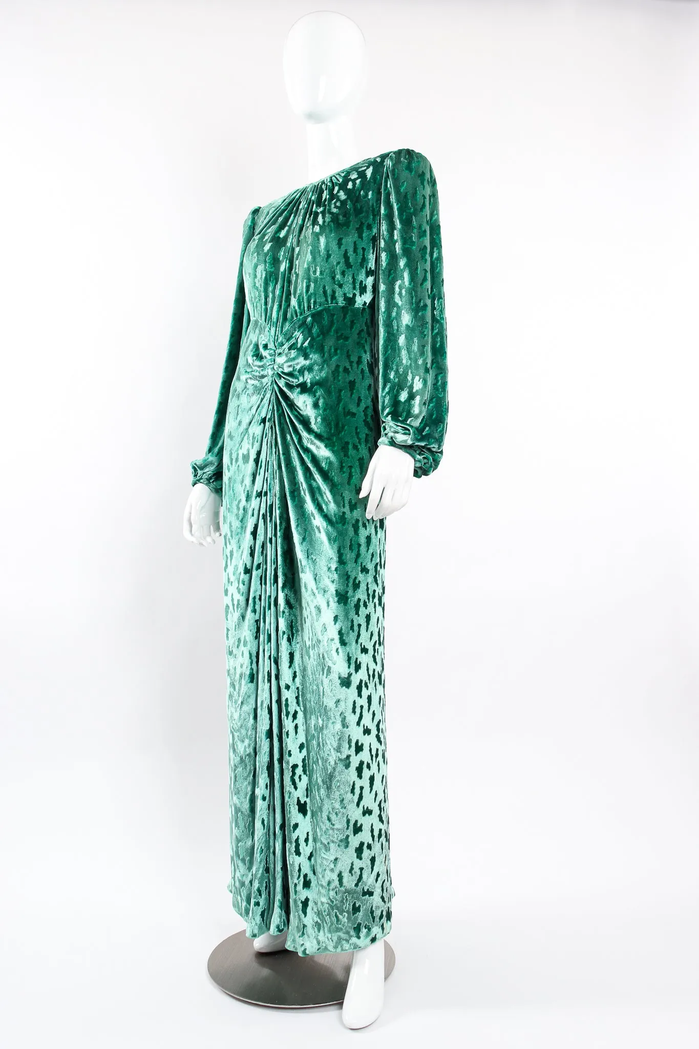 1987 Embossed Silk Velvet Gown