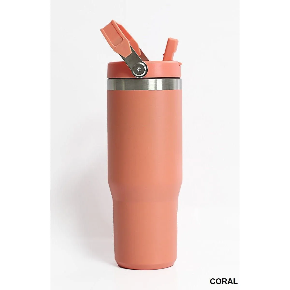 30oz Stainless Steel Flip Straw Tumbler