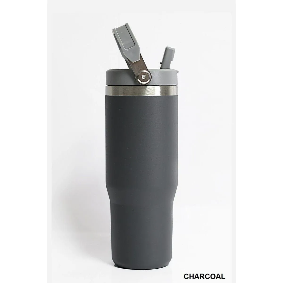 30oz Stainless Steel Flip Straw Tumbler