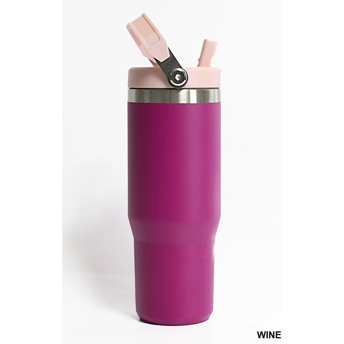 30oz Stainless Steel Flip Straw Tumbler