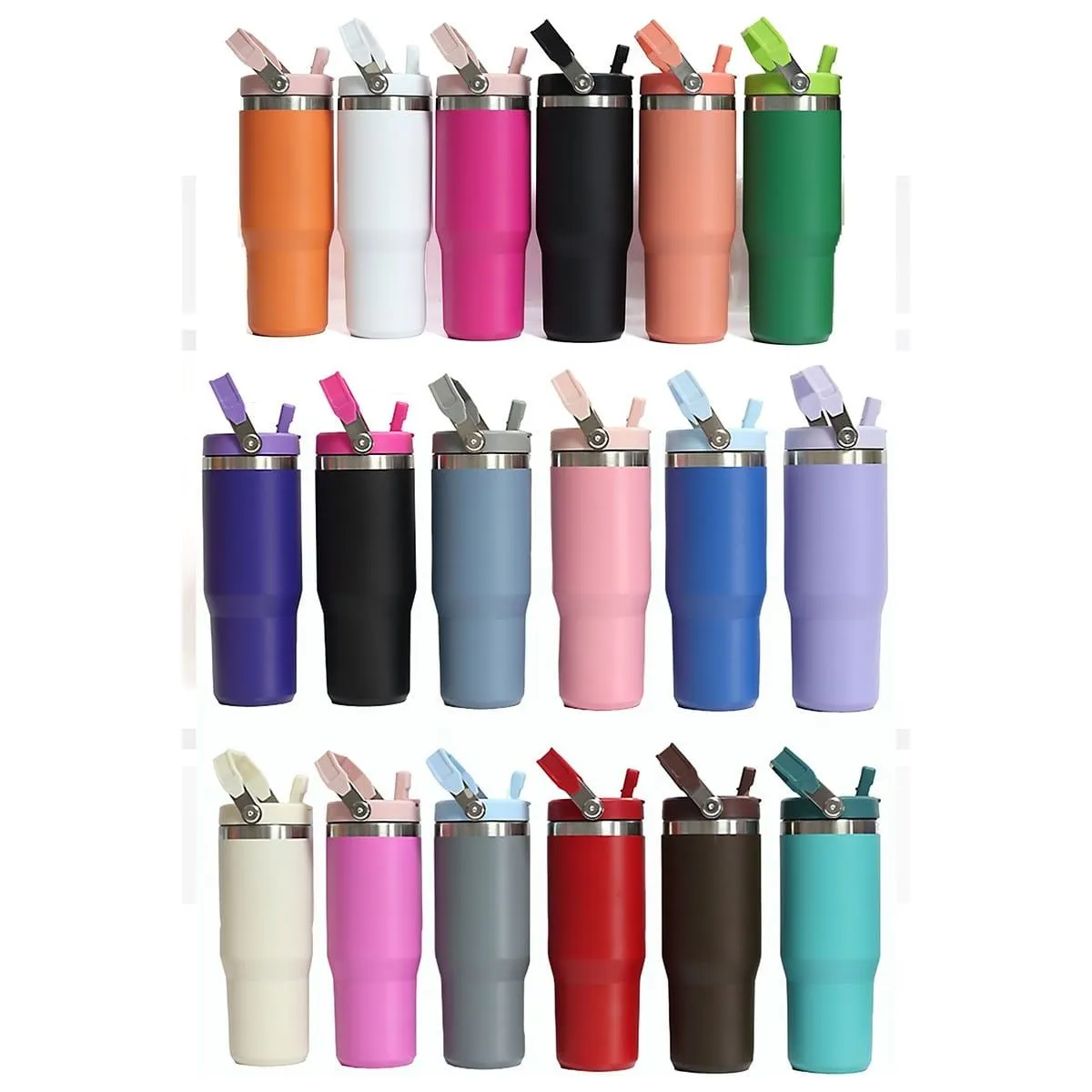 30oz Stainless Steel Flip Straw Tumbler