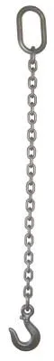 ACCO Chain 3/8" SINGLE LEG CHAIN SLING WITH GRAB HOOKS 5', 381GG5