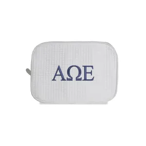 Alpha Omega Epsilon Waffle Weave Cosmetic Bag