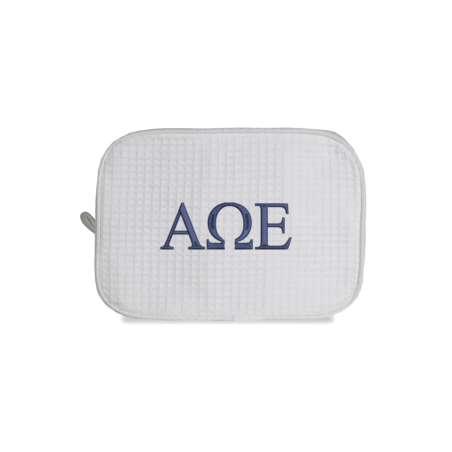 Alpha Omega Epsilon Waffle Weave Cosmetic Bag