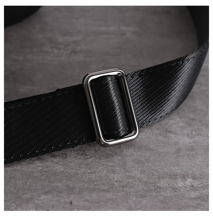 Black Crossbody Nylon Bag Womens Leather Nylon Shoulder Bag Mens Black Nylon Crossbody Bag