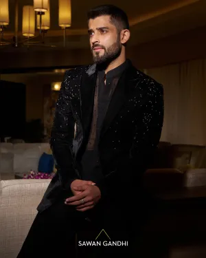 Black  cutdana  jacket
