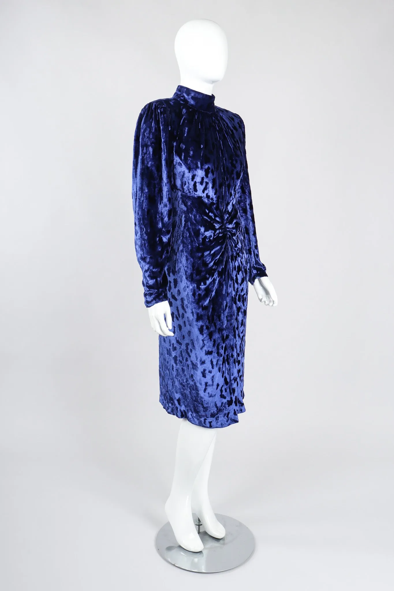 Blue Velvet Cheetah Dress