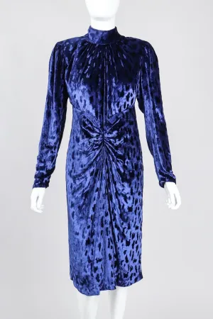 Blue Velvet Cheetah Dress