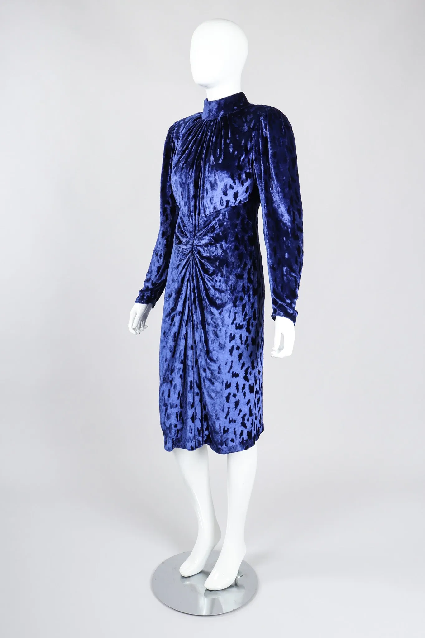 Blue Velvet Cheetah Dress