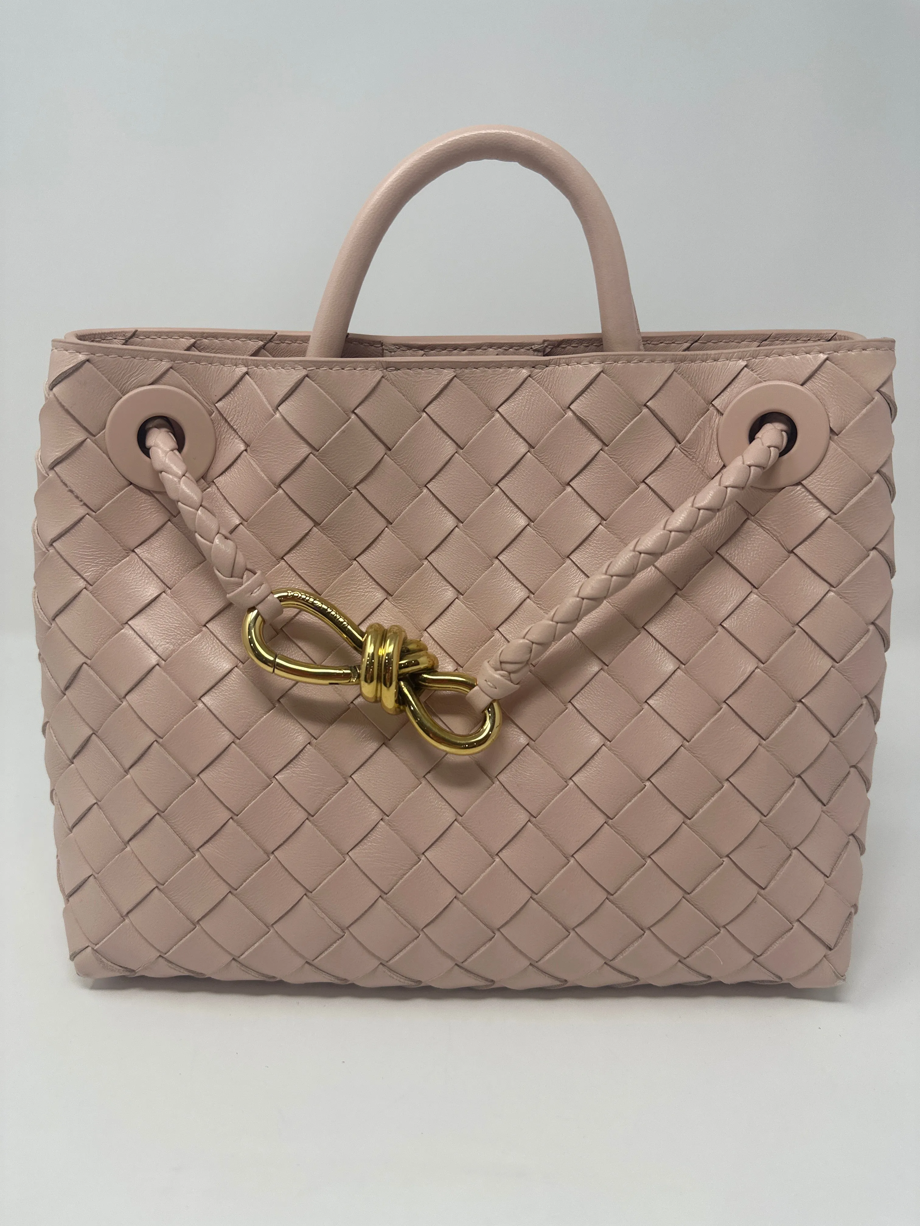 Bottega Veneta Andiamo Intrecciato Woven Leather Small Shoulder Bag