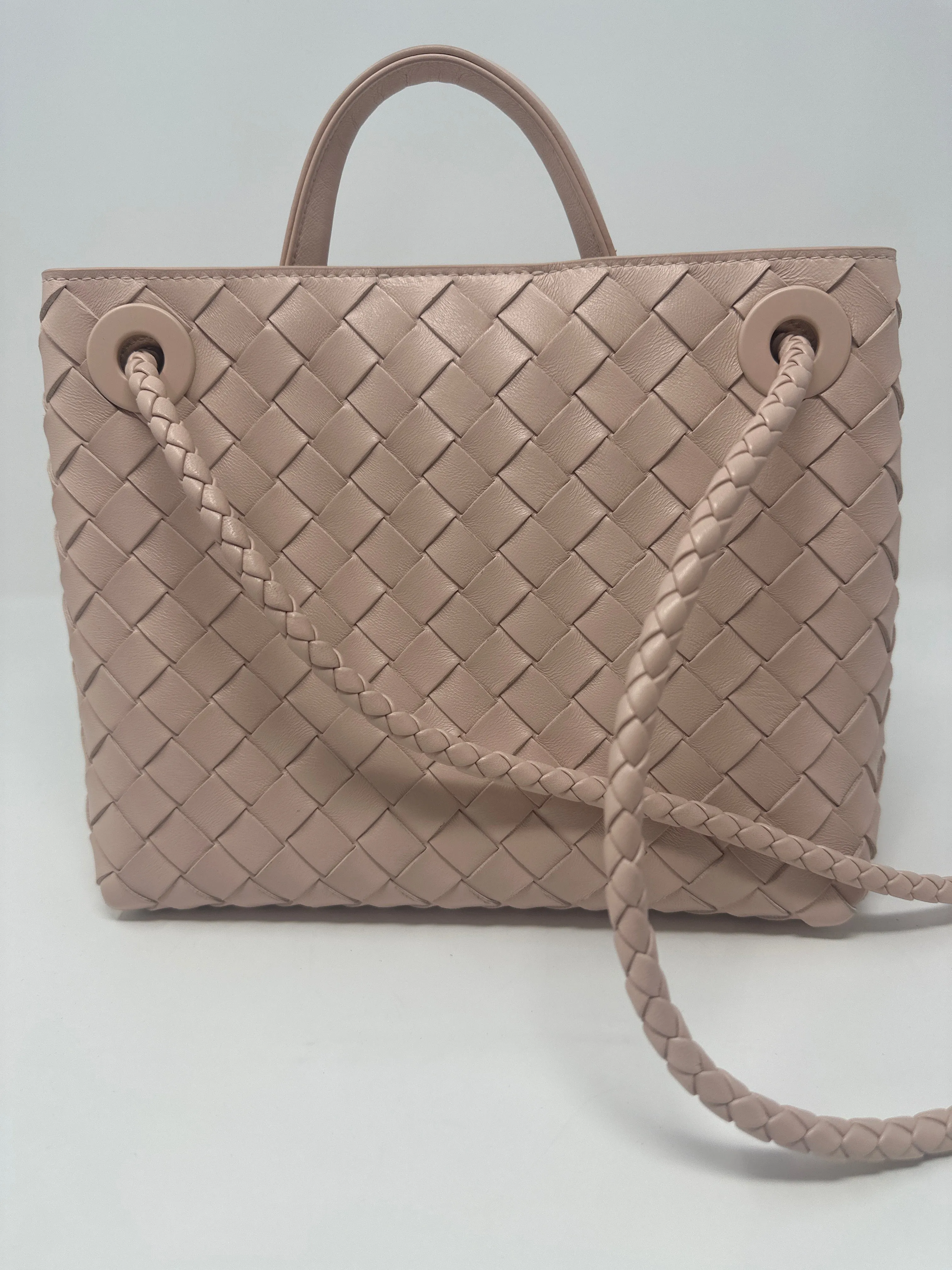 Bottega Veneta Andiamo Intrecciato Woven Leather Small Shoulder Bag