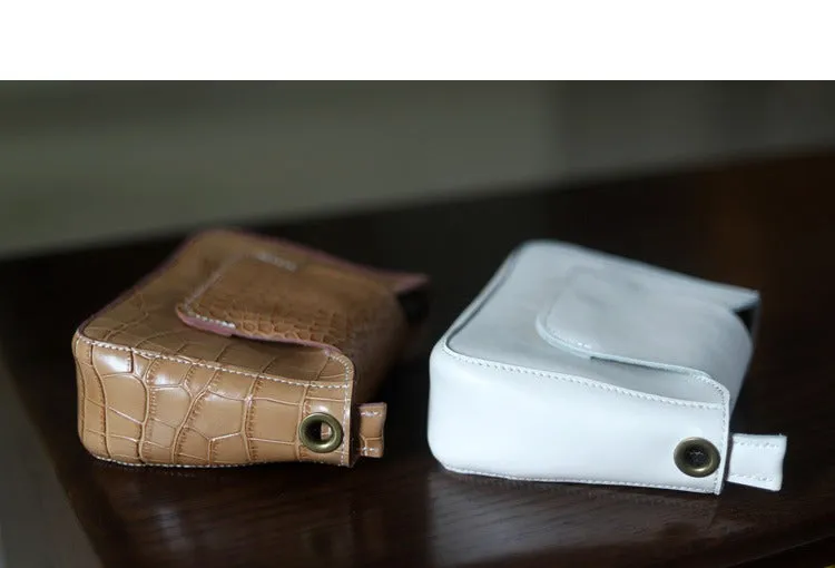 Brown LEATHER Side Bag WOMEN Crocodile SHOULDER BAG Small Crossbody Purse FOR WOMEN