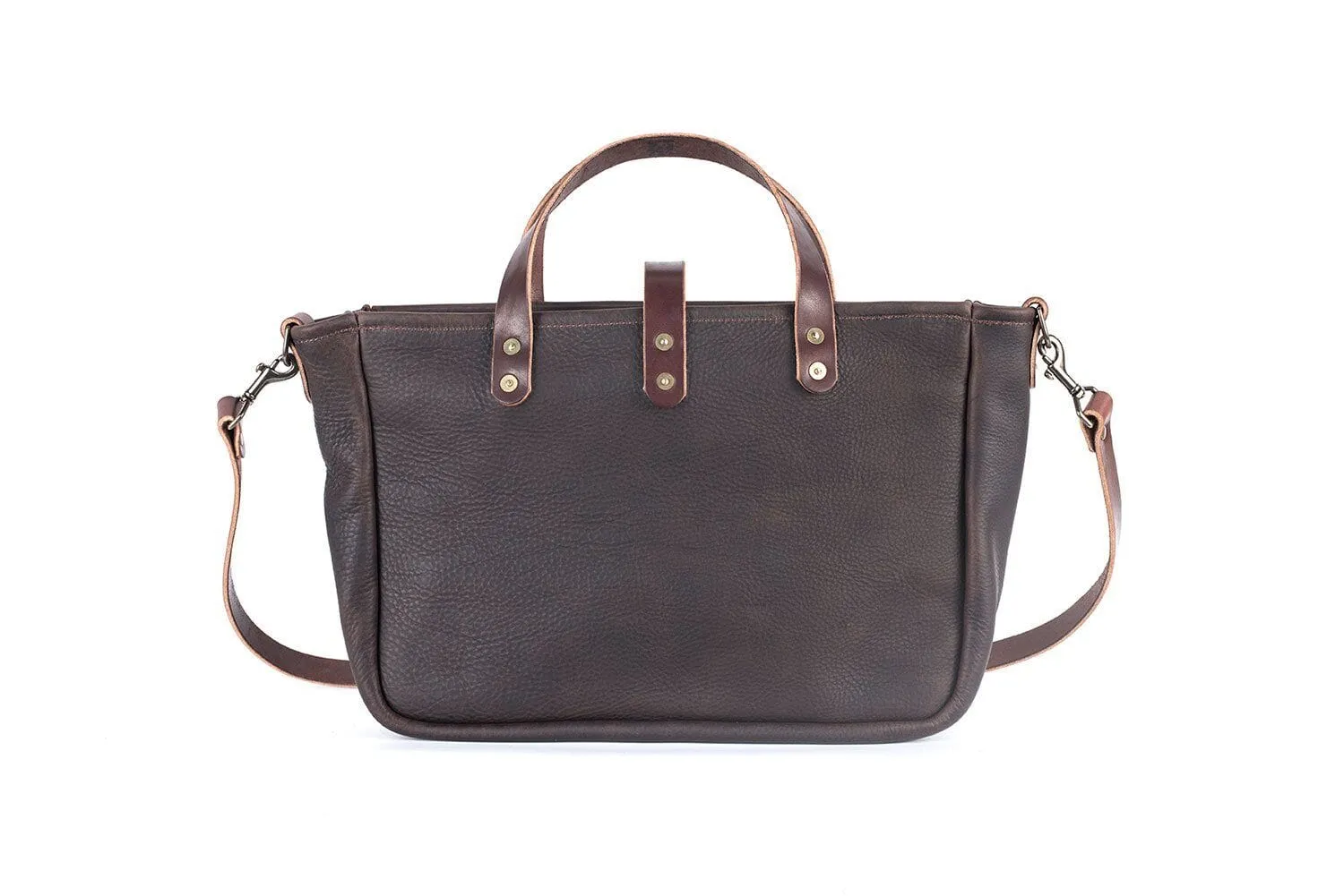 BUCHANAN LEATHER TOTE BAG | BRIEFCASE - CHERRY BISON