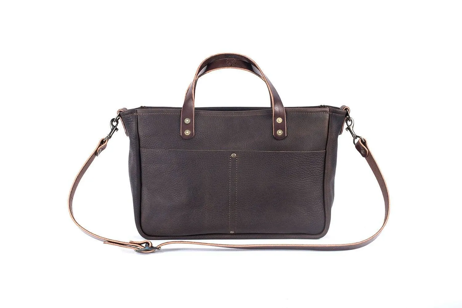 BUCHANAN LEATHER TOTE BAG | BRIEFCASE - CHERRY BISON
