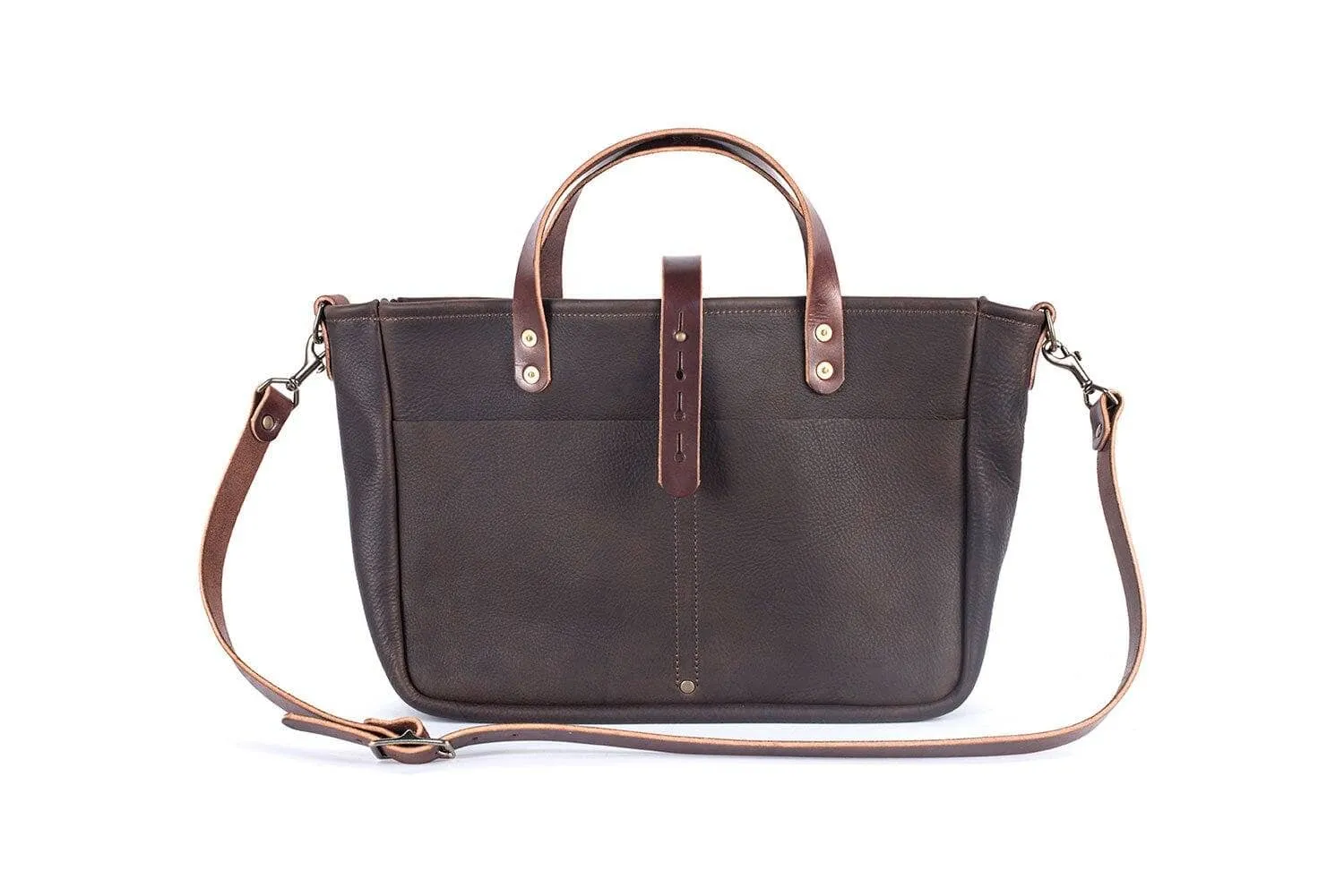 BUCHANAN LEATHER TOTE BAG | BRIEFCASE - CHERRY BISON
