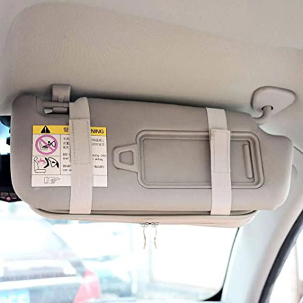 Car Sun Visor Organizer Auto Car Visor Pocket and Interior Accessories Car Truck Visor Storage Pouch Holder with Multi-Pocket Net Zippers, Custom fit for Car