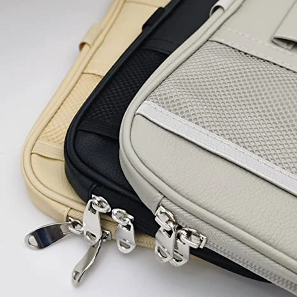 Car Sun Visor Organizer Auto Car Visor Pocket and Interior Accessories Car Truck Visor Storage Pouch Holder with Multi-Pocket Net Zippers, Custom fit for Car