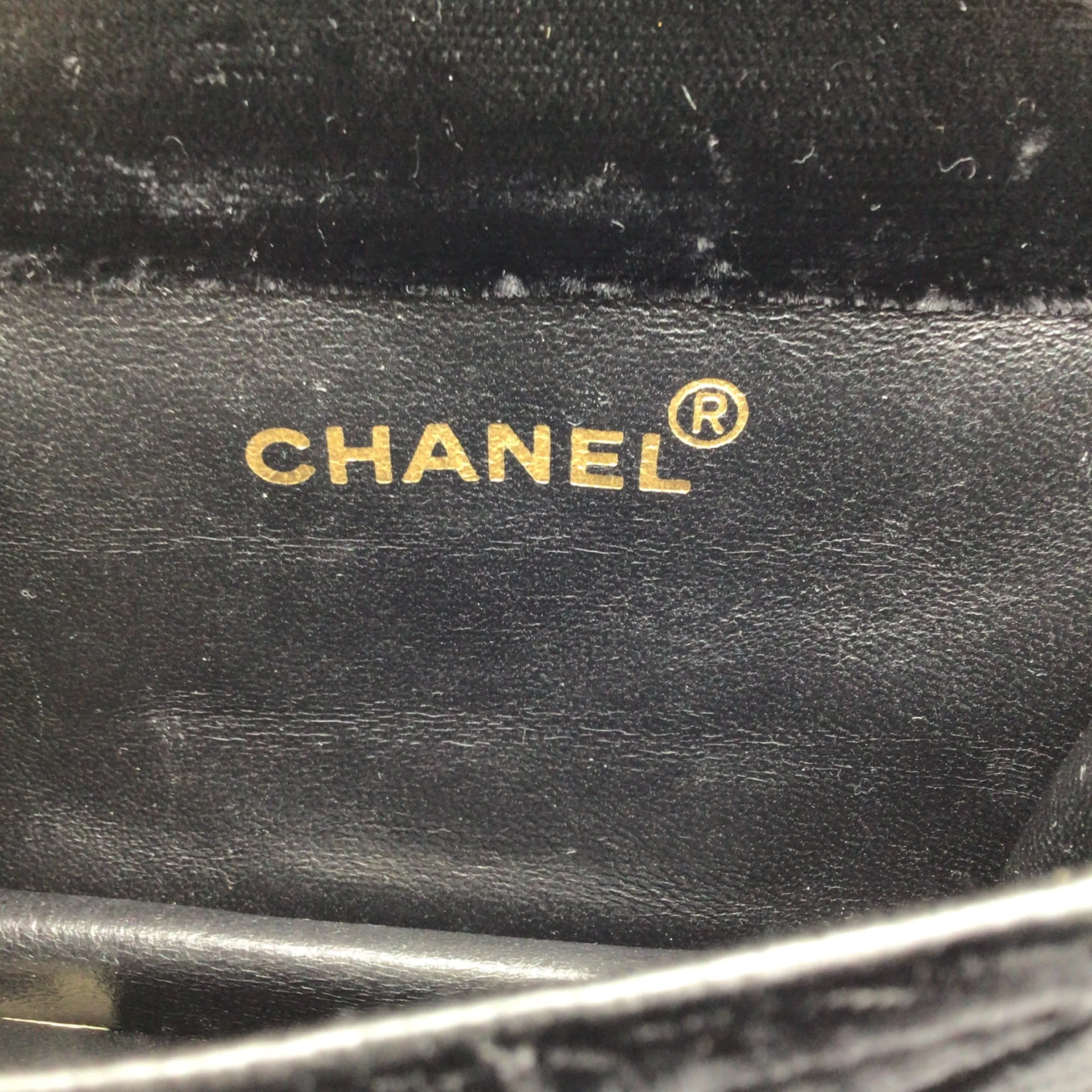 Chanel Black Vintage 80's Quilted Velvet Mini Flap Bag