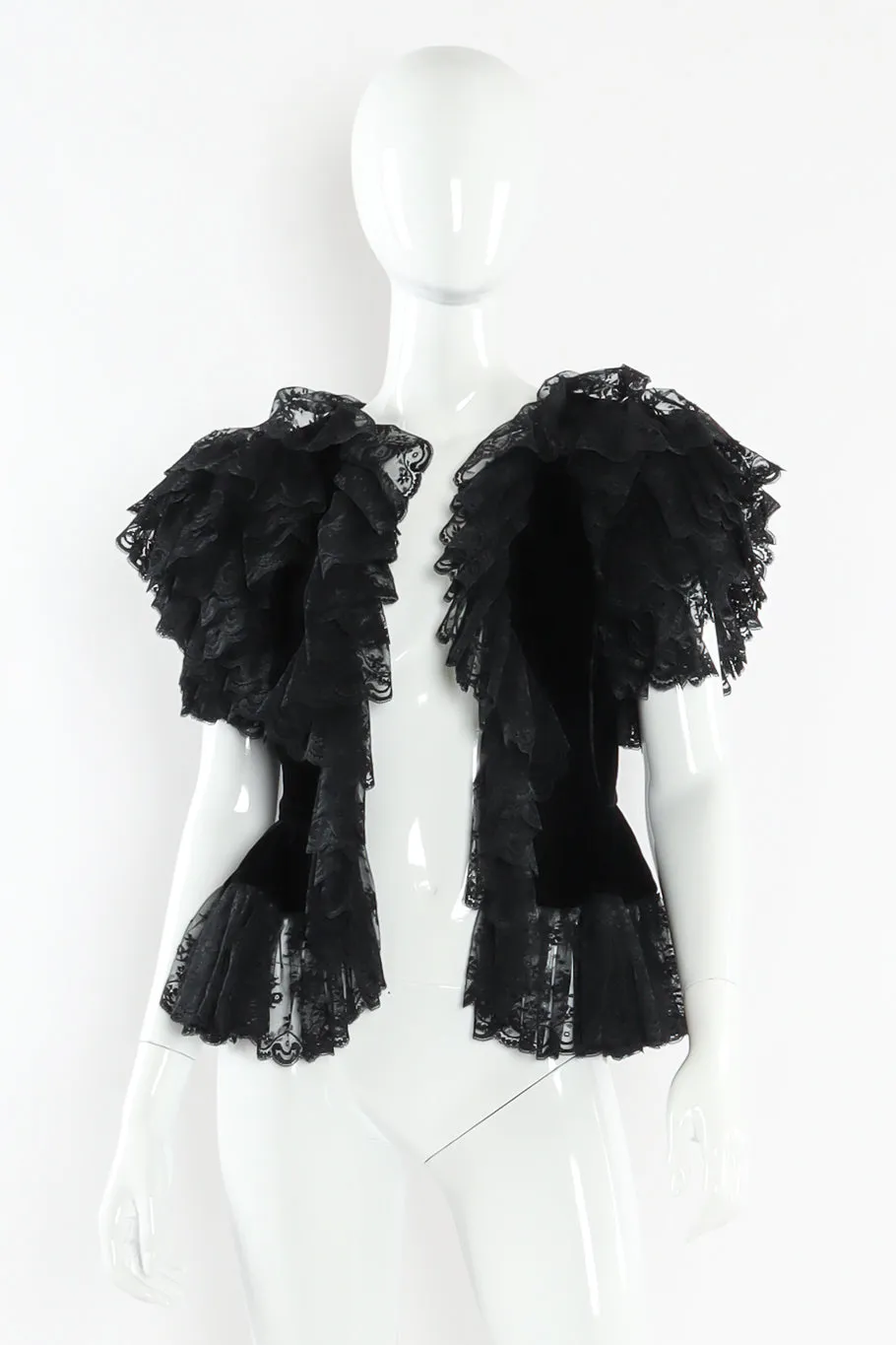 Chantilly Ruffle Lace Velvet Top