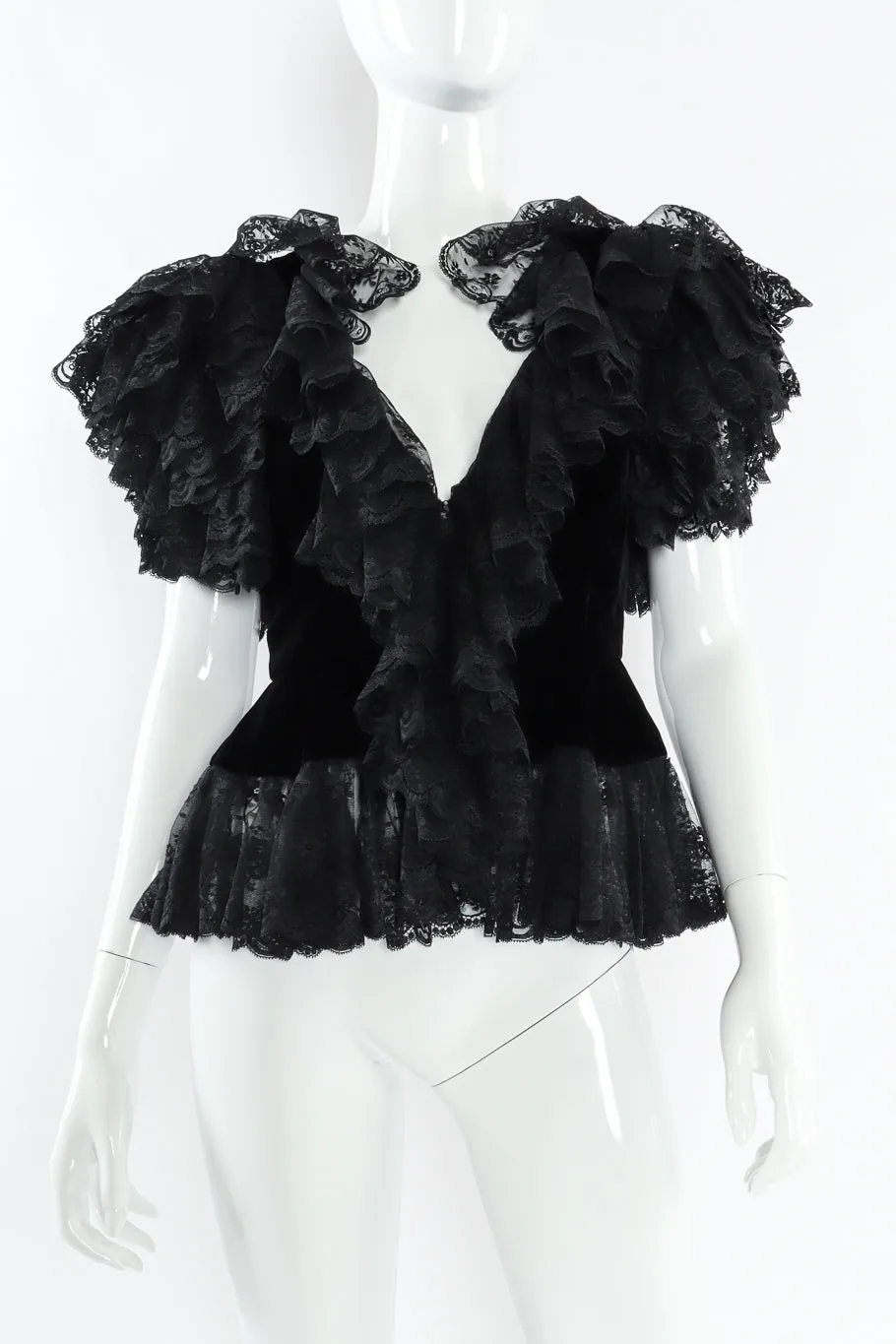 Chantilly Ruffle Lace Velvet Top