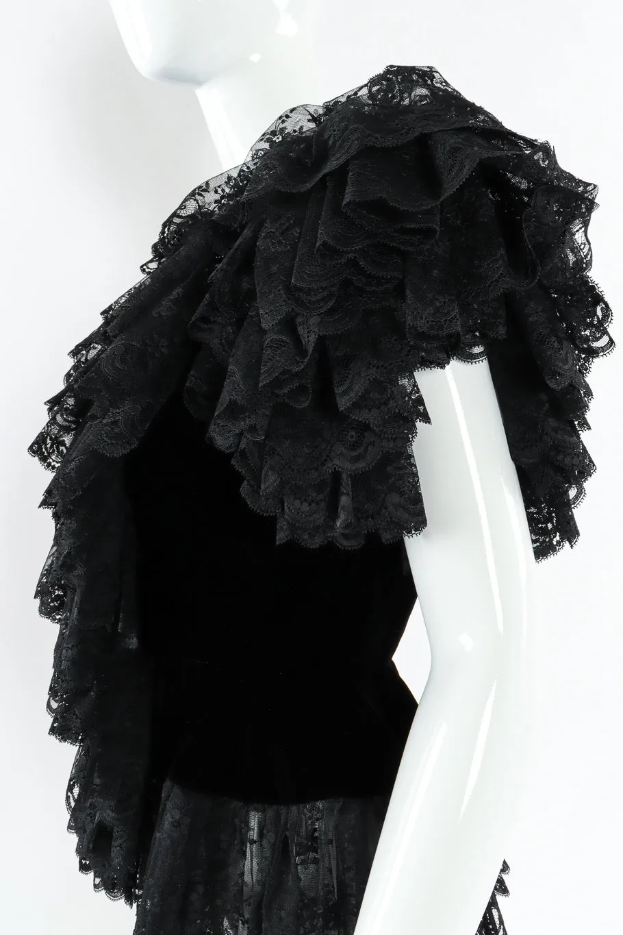 Chantilly Ruffle Lace Velvet Top