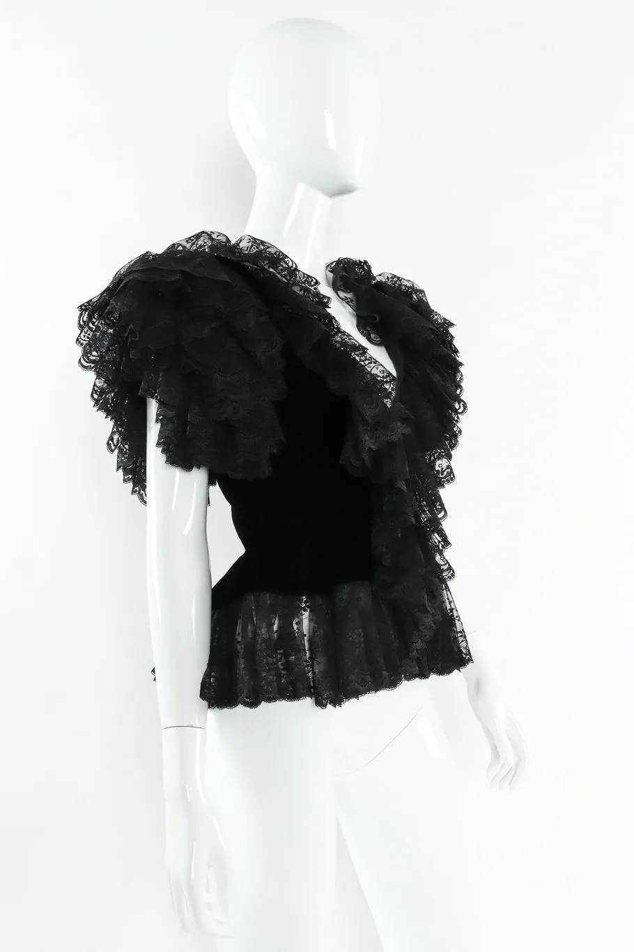 Chantilly Ruffle Lace Velvet Top