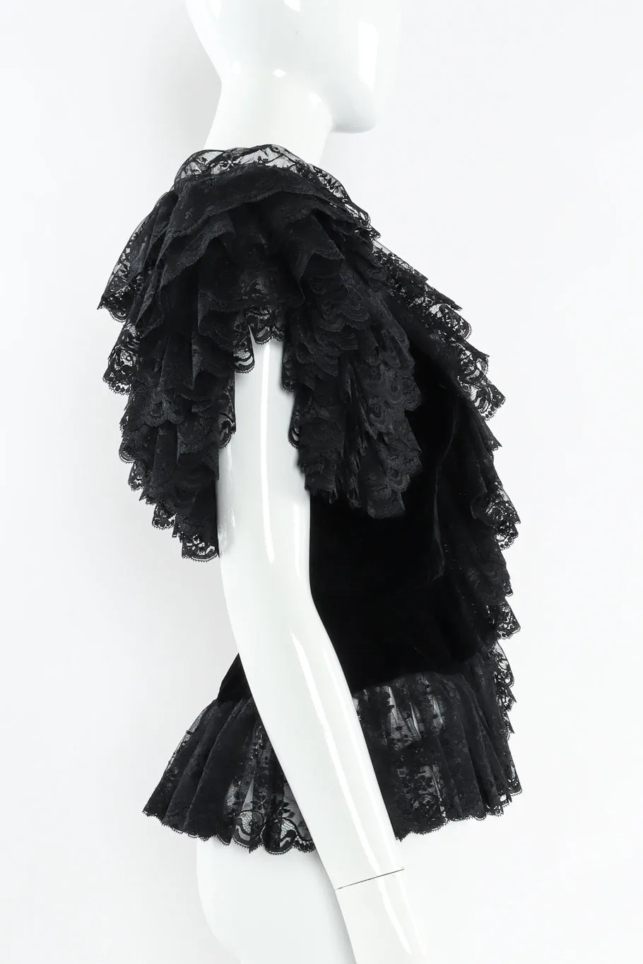 Chantilly Ruffle Lace Velvet Top
