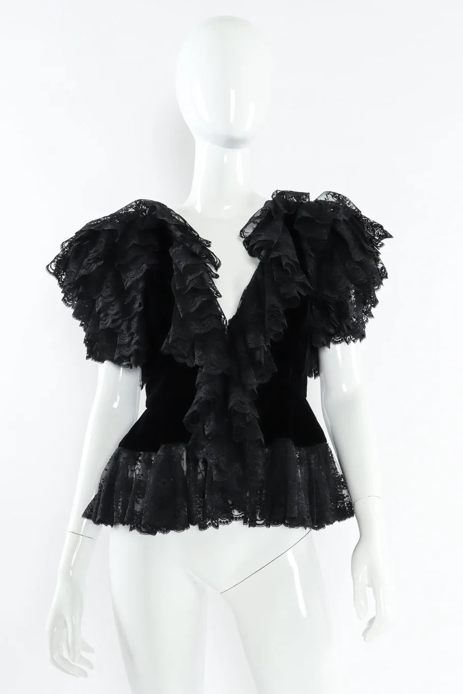Chantilly Ruffle Lace Velvet Top