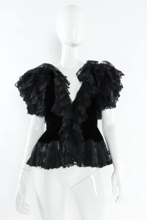 Chantilly Ruffle Lace Velvet Top