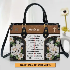 Christianart Handbag, Christian Valentines Day Ideas John 3:16, For God So Loved The World, Personalized Gifts, Gifts for Women.