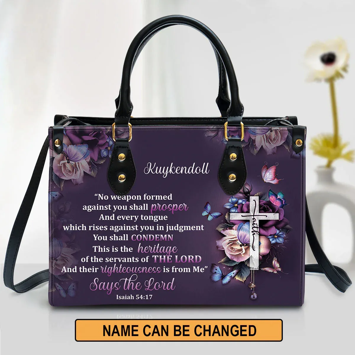 Christianart Handbag, No Weapon Formed Against You Shall Prosper, Personalized Gifts, Gifts for Women, Christmas Gift.