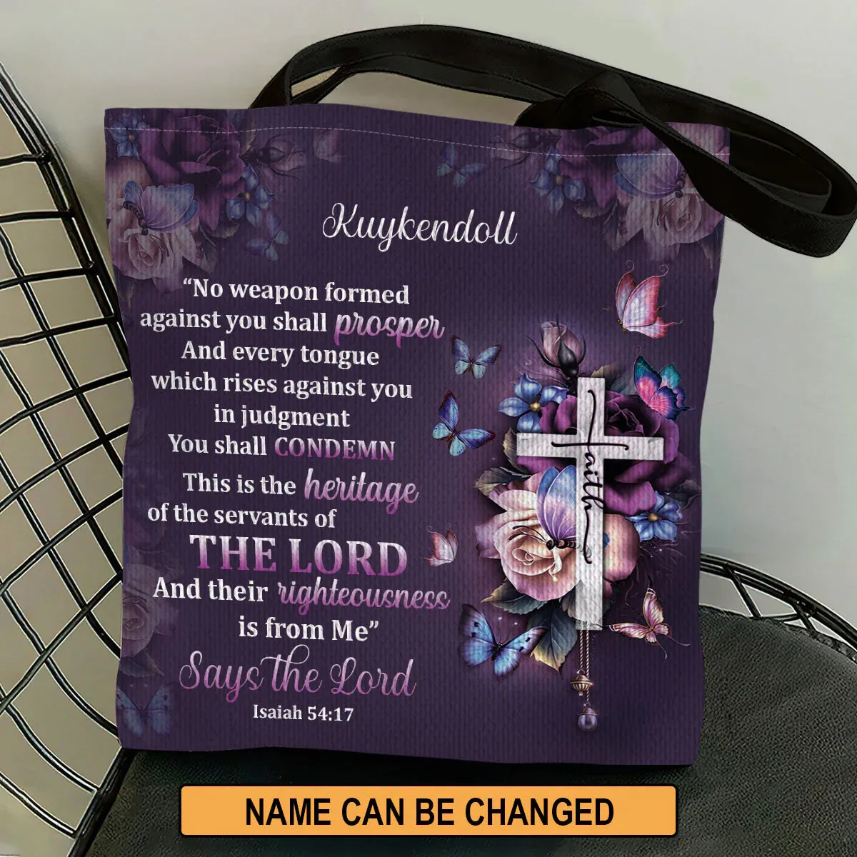 Christianart Handbag, No Weapon Formed Against You Shall Prosper, Personalized Gifts, Gifts for Women, Christmas Gift.