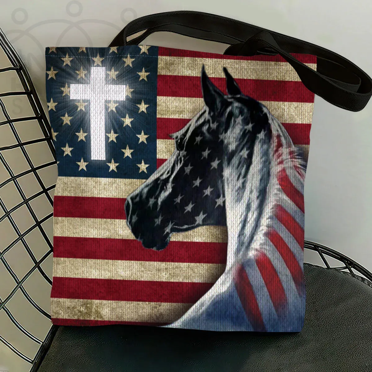 Christianart Handbag, Personalized Hand Bag, American Flag 4th of July, Personalized Gifts, Gifts for Women.