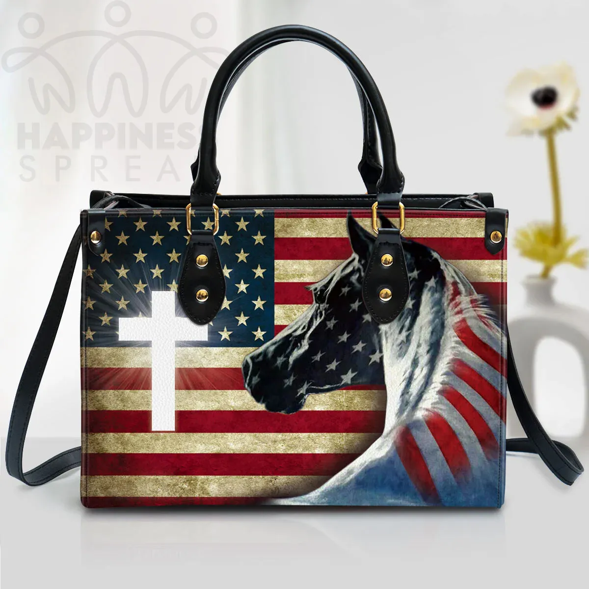 Christianart Handbag, Personalized Hand Bag, American Flag 4th of July, Personalized Gifts, Gifts for Women.
