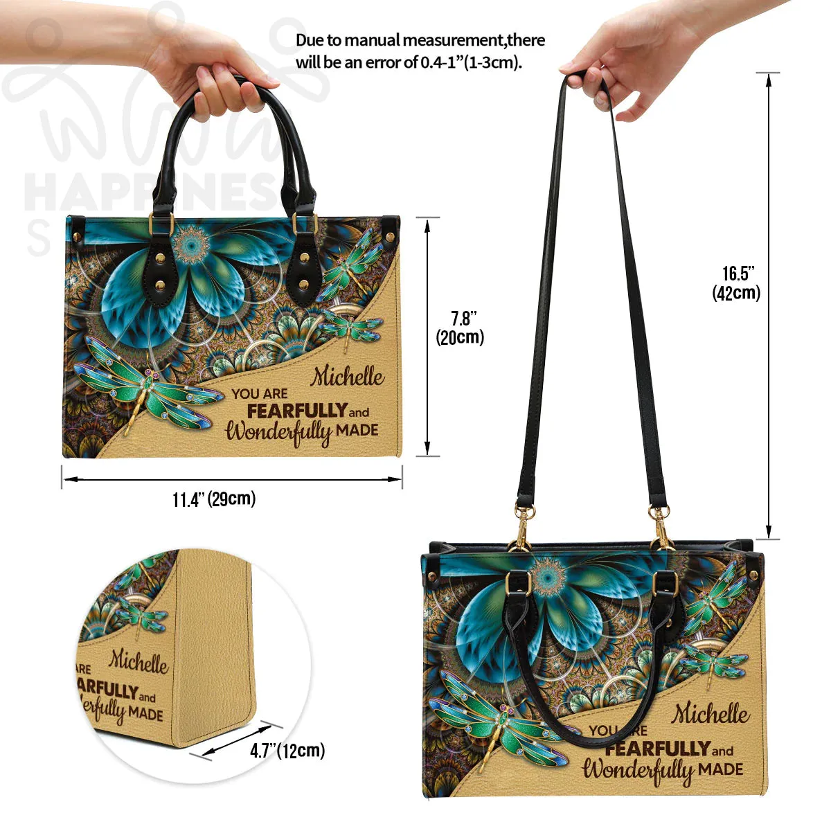 Christianart Handbag, Personalized Hand Bag, You Are Fearfully And Wonderfully Made, Personalized Gifts, Gifts for Women.