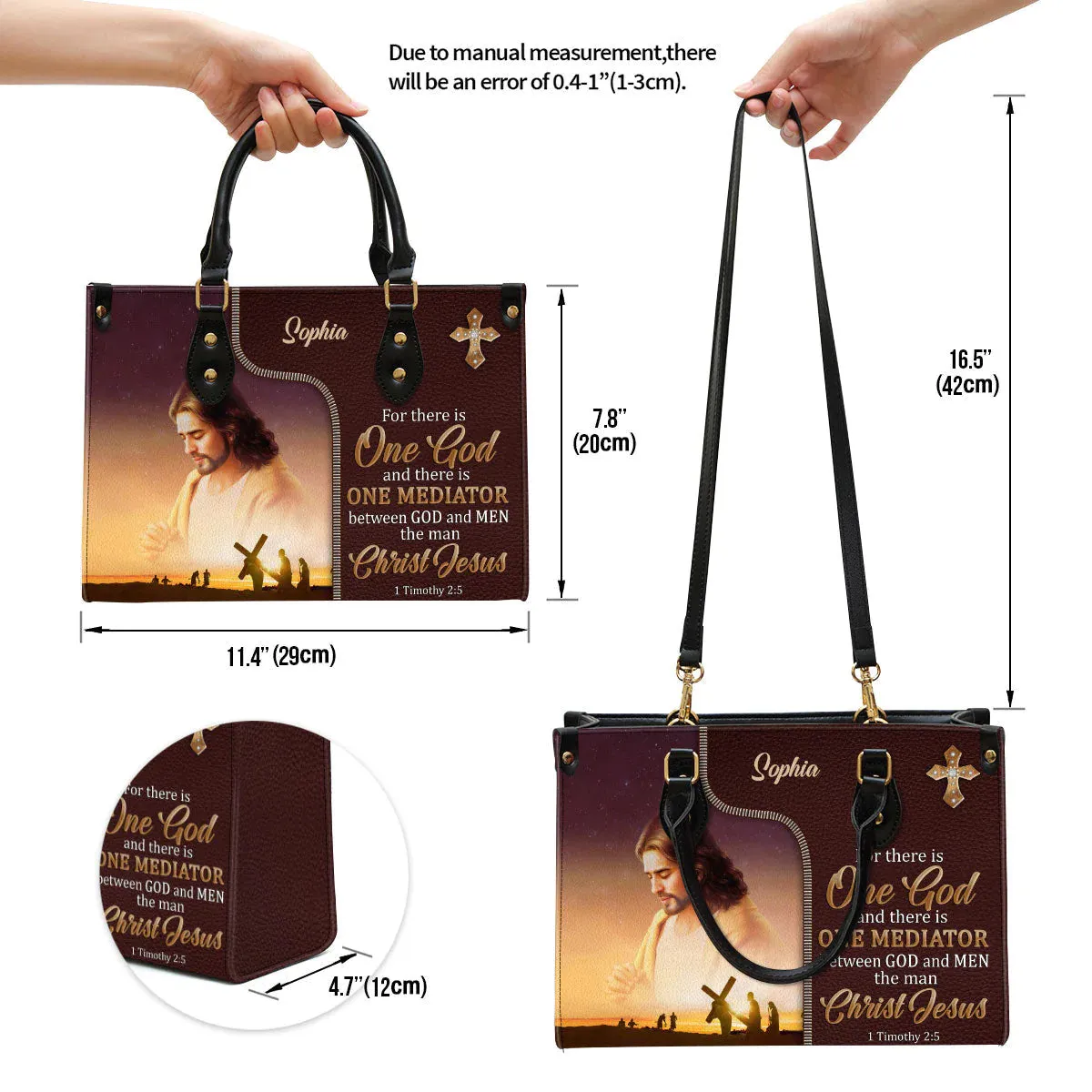 Christianartbag Handbag, There Is One Mediator Between God And Men The Man Christ Jesus, Personalized Gifts, Gifts for Women, Christmas Gift.