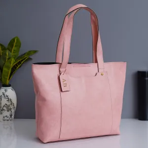 Classy Leather Customized Women's Tote bag - Peach