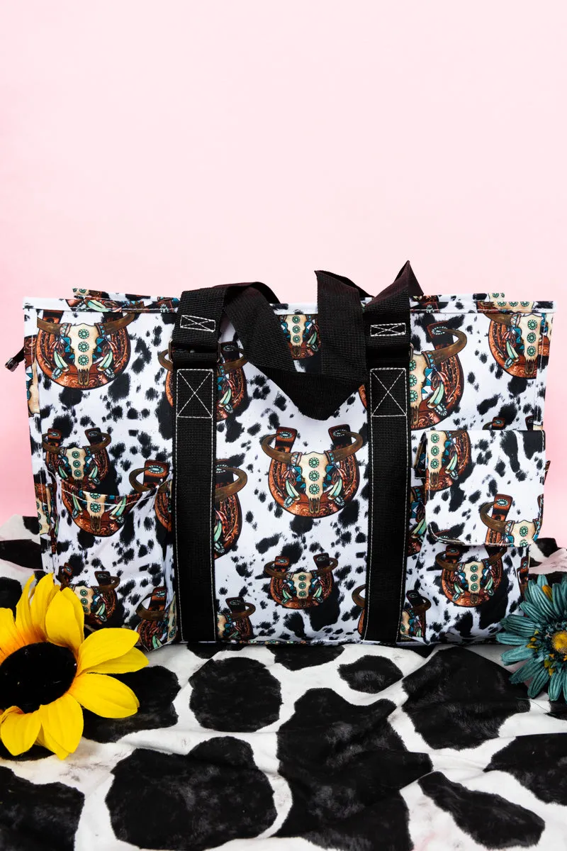 Corpus Christi Cow with Black Trim Large Organizer Tote
