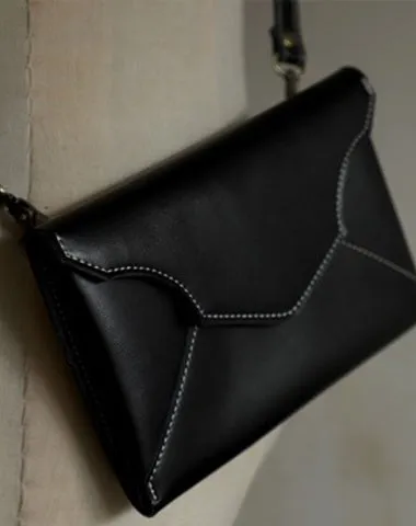 Cute Brown LEATHER Envelope WOMEN SHOULDER BAG Handmade Slim Envelope Crossbody Purse FOR WOMEN