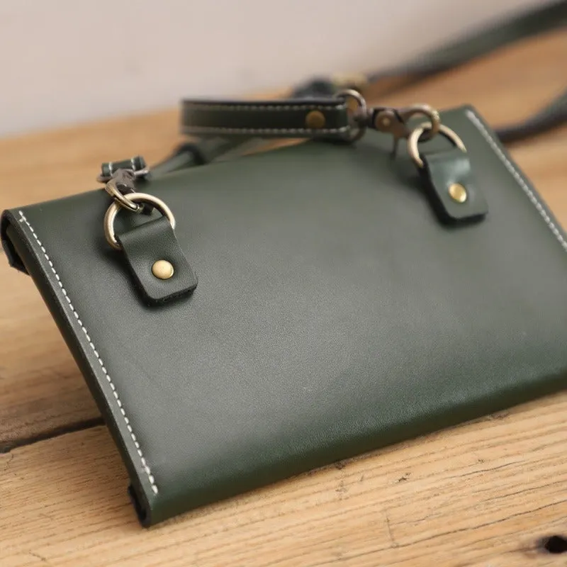 Cute Brown LEATHER Envelope WOMEN SHOULDER BAG Handmade Slim Envelope Crossbody Purse FOR WOMEN