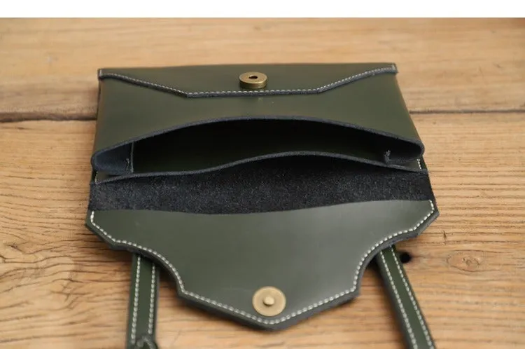 Cute Brown LEATHER Envelope WOMEN SHOULDER BAG Handmade Slim Envelope Crossbody Purse FOR WOMEN