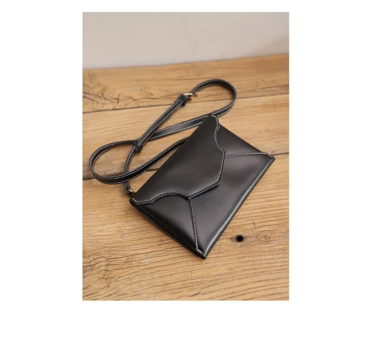 Cute Brown LEATHER Envelope WOMEN SHOULDER BAG Handmade Slim Envelope Crossbody Purse FOR WOMEN