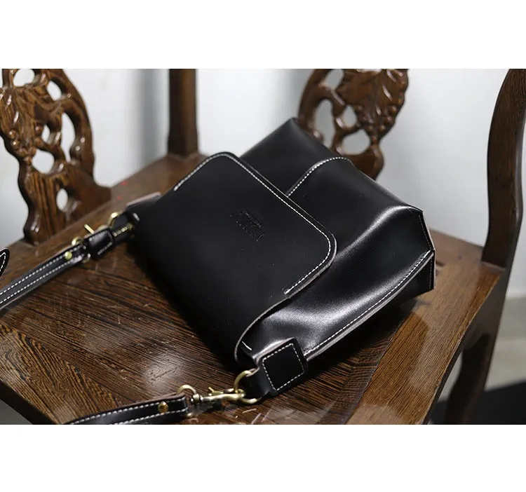Cute Brown LEATHER Side Bag Handmade WOMEN Brown Crossbody BAG Phone Purse FOR WOMEN