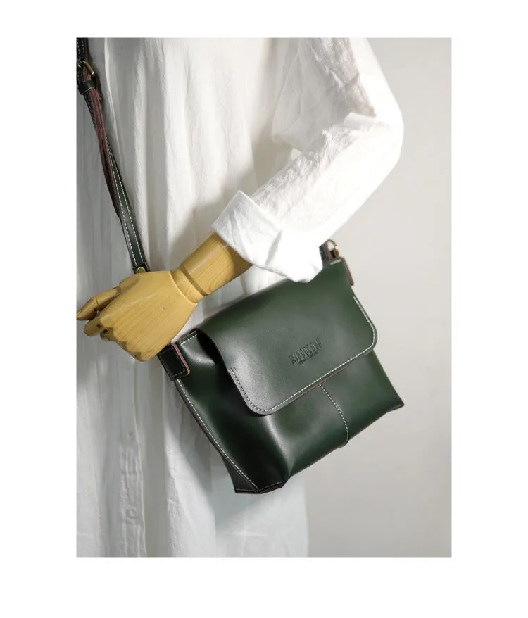 Cute Brown LEATHER Side Bag Handmade WOMEN Brown Crossbody BAG Phone Purse FOR WOMEN