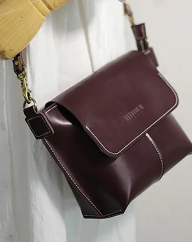 Cute Brown LEATHER Side Bag Handmade WOMEN Brown Crossbody BAG Phone Purse FOR WOMEN