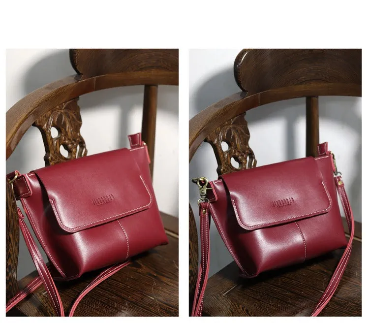 Cute Brown LEATHER Side Bag Handmade WOMEN Brown Crossbody BAG Phone Purse FOR WOMEN