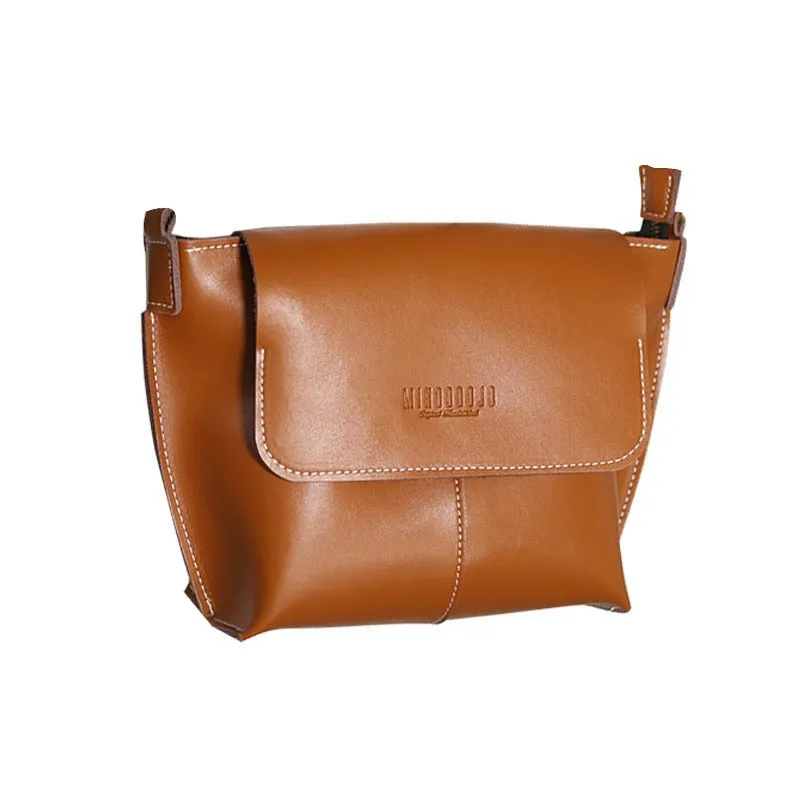 Cute Brown LEATHER Side Bag Handmade WOMEN Brown Crossbody BAG Phone Purse FOR WOMEN