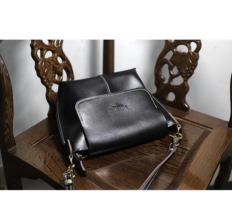 Cute Brown LEATHER Side Bag Handmade WOMEN Brown Crossbody BAG Phone Purse FOR WOMEN