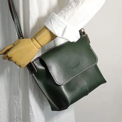 Cute Brown LEATHER Side Bag Handmade WOMEN Brown Crossbody BAG Phone Purse FOR WOMEN
